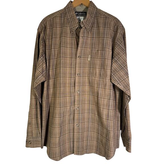 Columbia Other - Columbia XCO Men's Tan Plaid Button Down Long Sleeve Shirt
